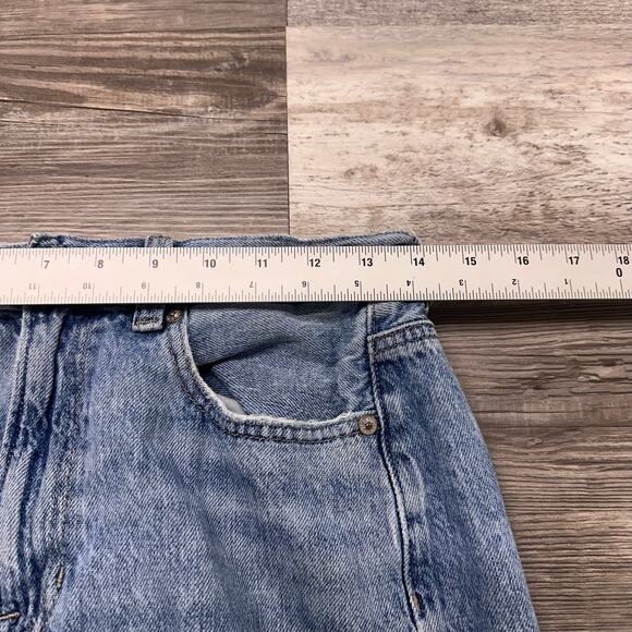 American Eagle Mid Wash Womens 8 Relaxed‎ Thrashed Distressed Denim Mom Jeans - Picture 6 of 11